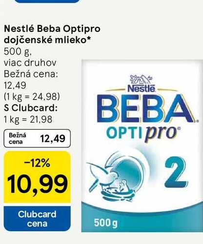 Nestlé Beba Optipro dojčenské mlieko 500 g