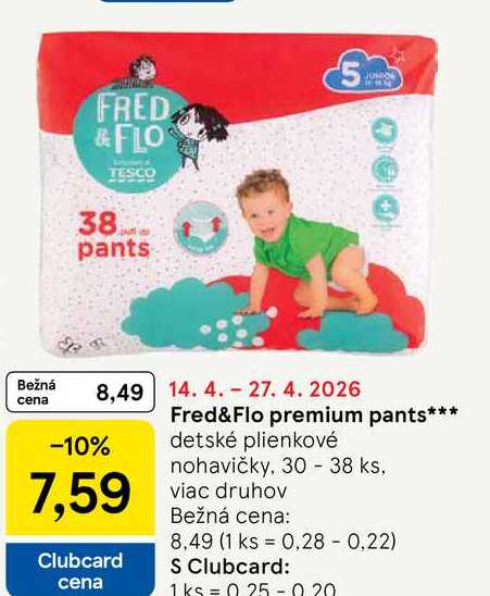 Fred&Flo premium pants detské plienkové nohavičky, 30 - 38 ks
