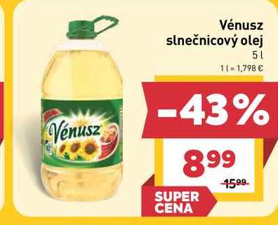 Vénusz slnečnicový olej 5l v akcii