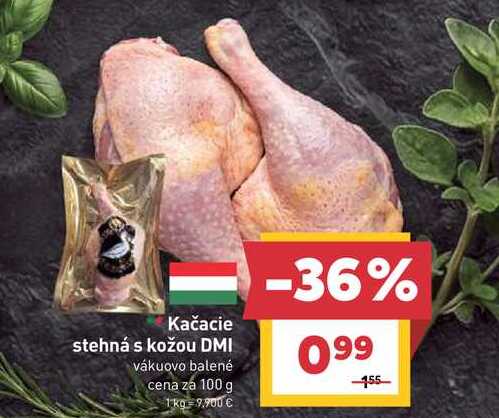 Kačacie stehná s kožou, cena za 100g