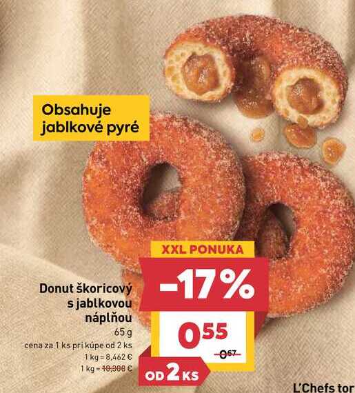 Donut škoricový s jablkovou náplňou 65 g