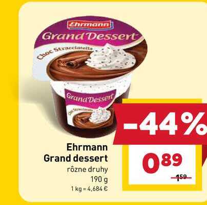Ehrmann Grand dessert rôzne druhy 190 g