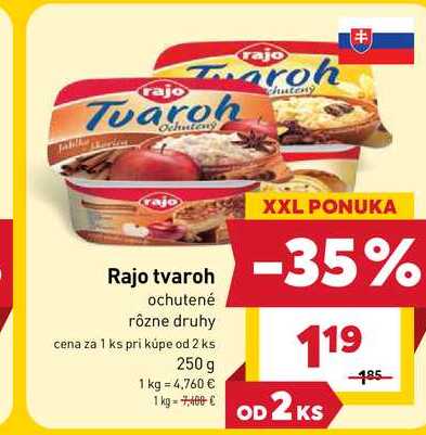 Rajo tvaroh ochutené rôzne druhy 250 g