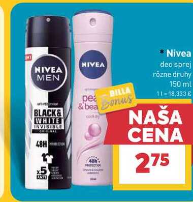 Nivea deo sprej rôzne druhy 150 ml 