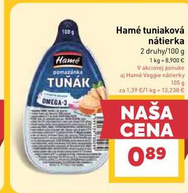 Hamé tuniaková nátierka 2 druhy/100 g