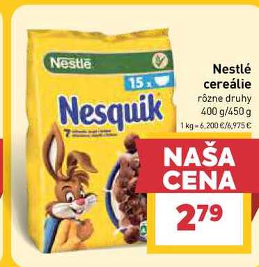 Nestlé cereálie rôzne druhy 400 g/450 g