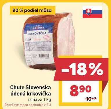 Chute Slovenska údená krkovička cena za 1 kg