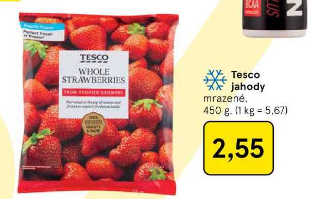 Tesco jahody mrazené, 450 g
