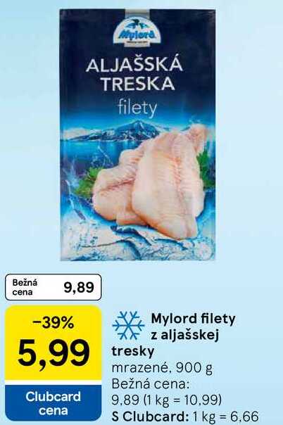 Mylord filety Xxz aljašskej tresky mrazené, 900 g 