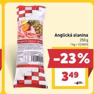 Anglická slanina 250 g
