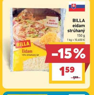 BILLA eidam strúhaný 150 g