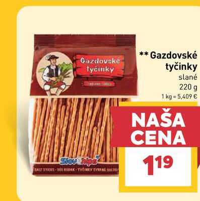 Gazdovské tyčinky slané 220 g 