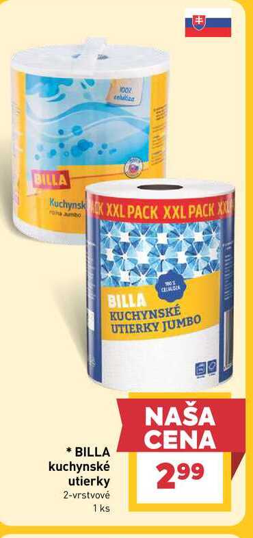 BILLA kuchynské utierky 2-vrstvové 1 ks