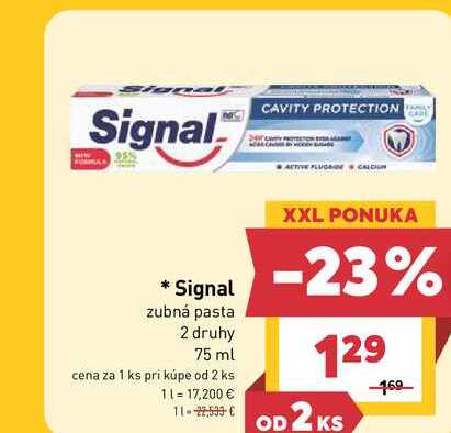Signal zubná pasta 2 druhy 75 ml 