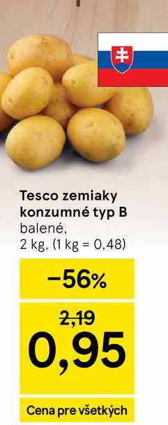 Tesco zemiaky konzumné typ B balené, 2 kg