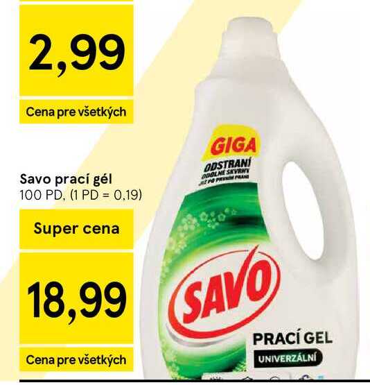 Savo prací gél 100 PD
