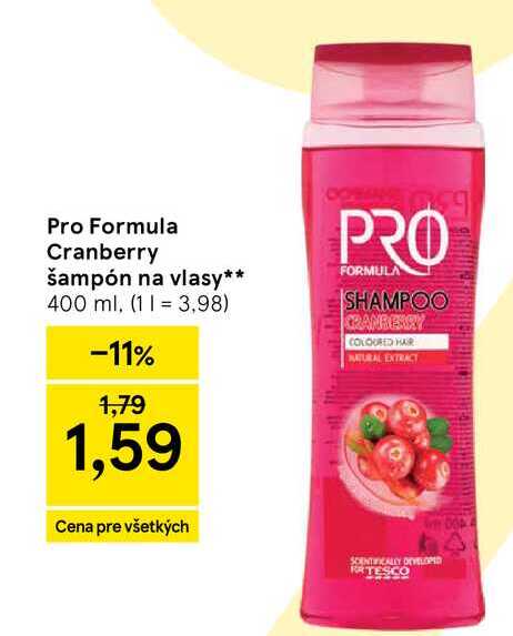 Pro Formula Cranberry šampón na vlasy 400 ml