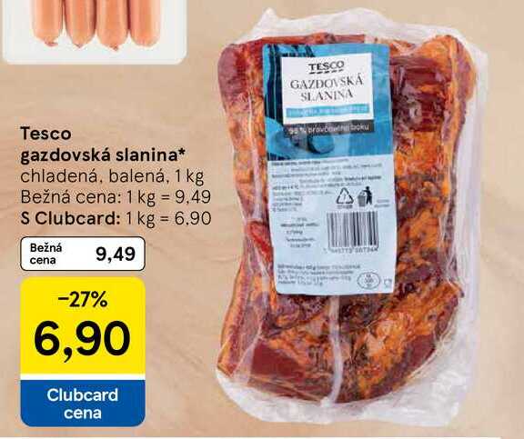 Tesco gazdovská slanina chladená, balená, 1 kg 