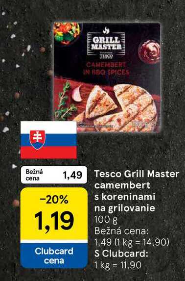 Tesco Grill Master camembert s koreninami na grilovanie 100 g