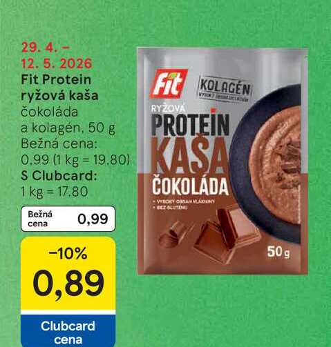 Fit Protein ryžová kaša čokoláda a kolagén 50 g 