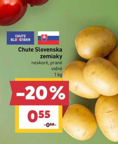Chute Slovenska zemiaky neskoré, prané voľné 1 kg 