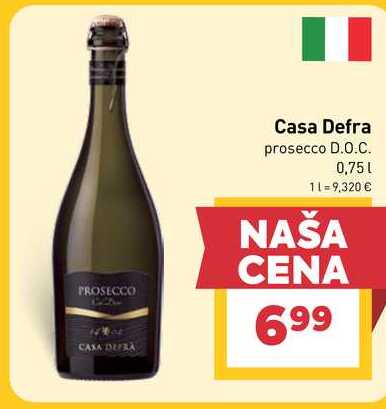 Casa Defra prosecco D.O.C. 0,75l