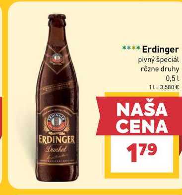 Erdinger pivný špeciál rôzne druhy 0,5l