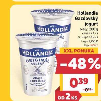 Hollandia Gazdovský jogurt biely, 200 g 