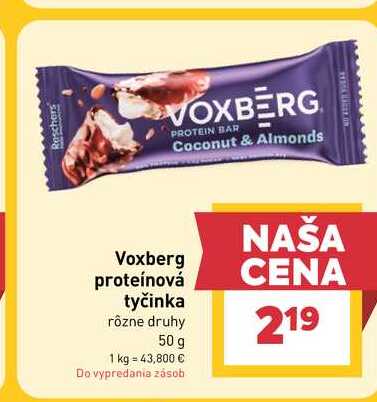 Voxberg proteínová tyčinka rôzne druhy 50 g