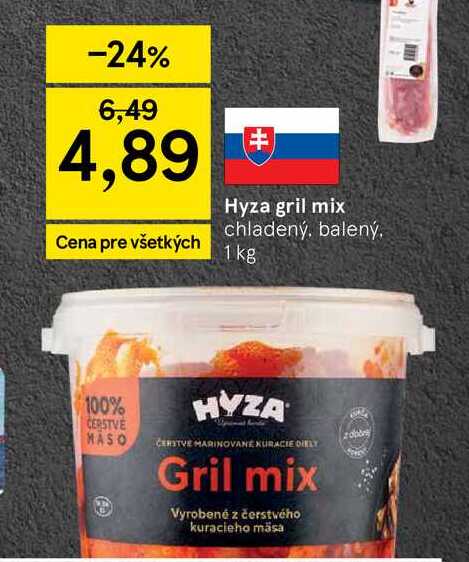 Hyza gril mix chladený, balený 1 kg 
