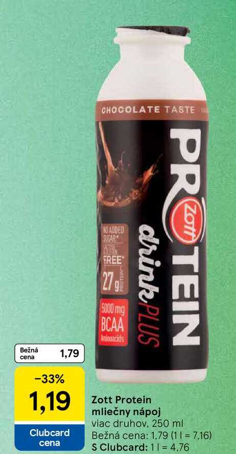 Zott Protein mliečny nápoj viac druhov, 250 ml 