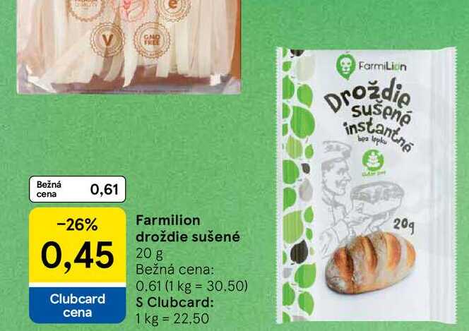 FarmiLion Droždie Sušené instantné 20g