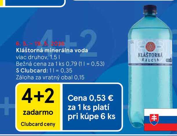 Kláštorná minerálna voda viac druhov, 1,5l