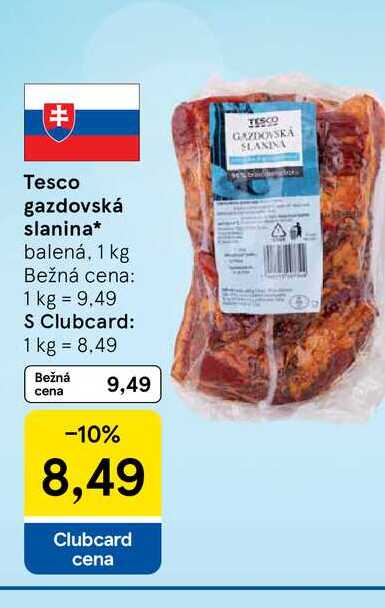 Tesco gazdovská slanina balená, 1 kg 