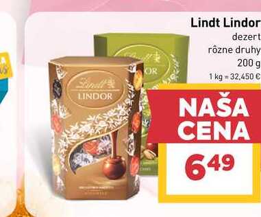 Lindt Lindor dezert rôzne druhy 200 g 