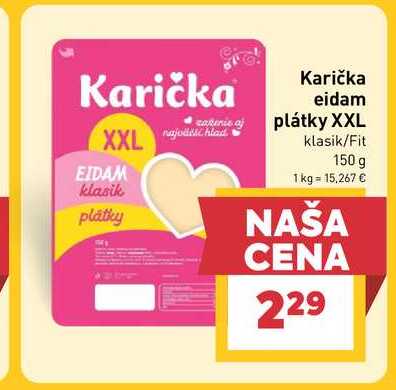 Karička eidam plátky XXL klasik/Fit 150 g
