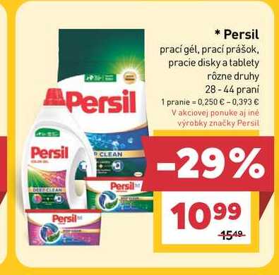 Persil prací gél, prací prášok, pracie disky a tablety rôzne druhy 28-44 prani 