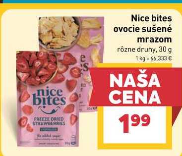 Nice bites ovocie sušené mrazom rôzne druhy, 30 g 