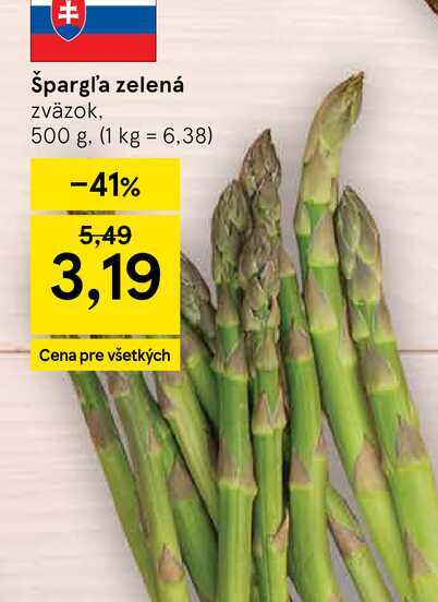 Špargľa zelená zväzok, 500 g