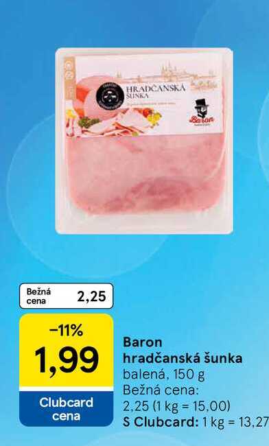 Baron hradčanská šunka balená, 150 g