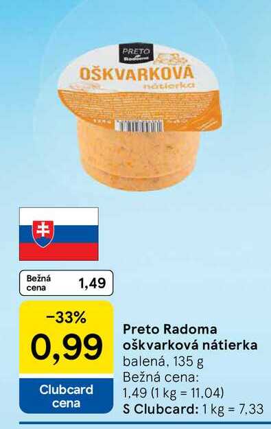 Preto Radoma oškvarková nátierka balená, 135 g