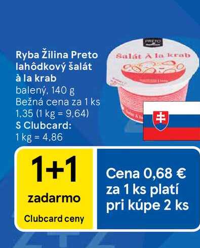 Ryba Žilina Preto lahôdkový šalát à la krab balený, 140 g