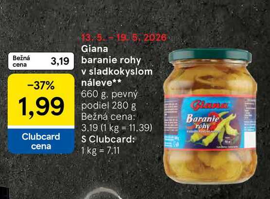 Giana baranie rohy v sladkokyslom náleve 660 g