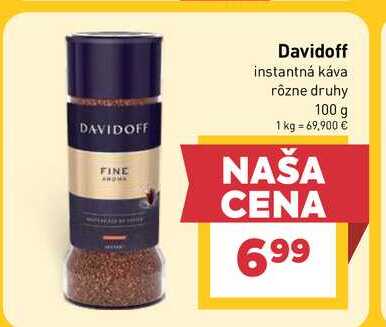 Davidoff instantná káva rôzne druhy 100 g  v akcii