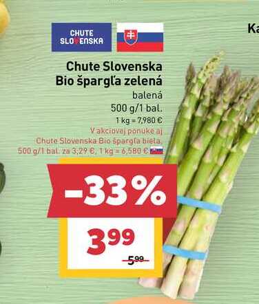 Chute Slovenska Bio špargľa zelená balená 500 g/1 bal. 