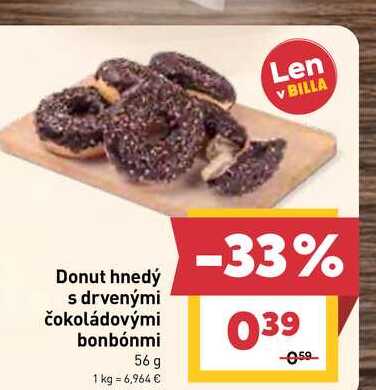 Donut hnedý s drvenými čokoládovými bonbónmi 56g