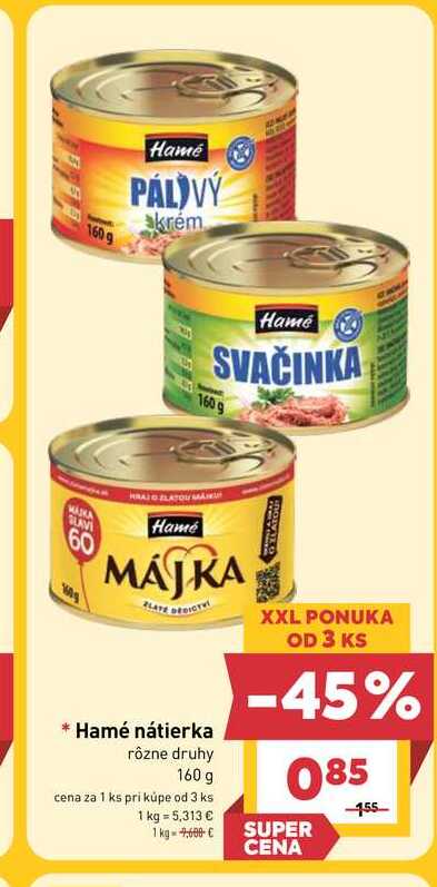 Hamé nátierka rôzne druhy 160 g