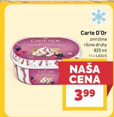 Carte D'Or zmrzlina rôzne druhy 825 ml