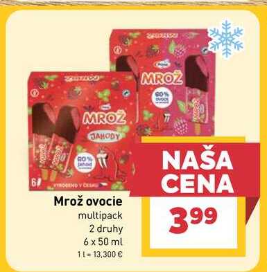 Mrož ovocie multipack 2 druhy 6 x 50 ml