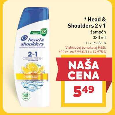 Head & Shoulders 2 v 1 šampón 330 ml